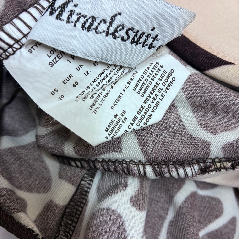 Miraclesuit Brown And White Patterned Swimsuit - image 4